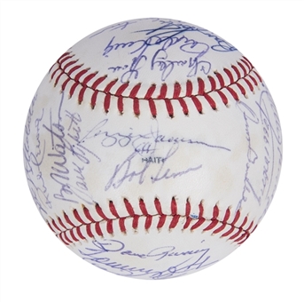 1981 New York Yankees American League Champions Team Signed World Series Baseball With 31 Signatures Including Reggie Jackson, Yogi Berra, Winfield, Murcer, Gossage & Randolph (Beckett)